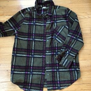Plaid fleece shacket